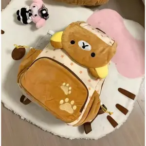 Cute Japanese Rilakkuma Plush Doll Clamshell Backpack Large Capacity School Bag Storage Bag Anime Jk Couple Backpack Gift