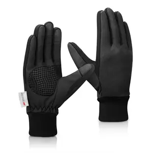 Winter Gloves for Men Women - Cold Weather Durable Waterproof PU Leather Fleece - Touchscreen Thermal Grip Gloves