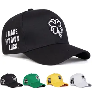 Unisex Four-leaf Clover Side Letter Embroidered Baseball Cap Outdoor Sport Adjustable Sunscreen Leisure Hat Spring Autumn Travel Tourism Beach