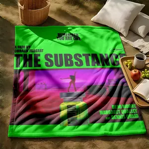 1 piece The movie "St. Elmo's Fire" starring Demi Moore and Dennis Quaid themed flannel blanket - Oversized fluffy flannel sofa blanket, suitable for beds and sofas, modern design, all-season use, digitally printed pattern, 100% polyester material