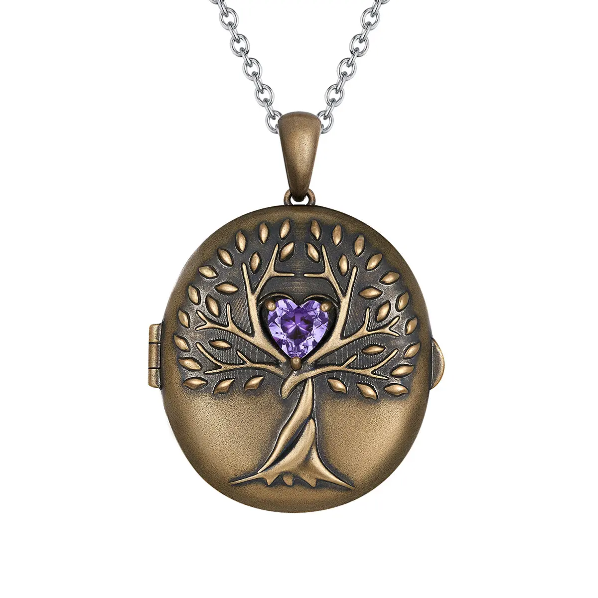 Tree of Life Personalized Photo Locket Necklace with 5 Photos & AI Moving Memory, Custom Digital Picture Necklace, Swipeable Memory Jewelry for Couples, Family & Pets, Anniversary Birthday Protection Gift for Women