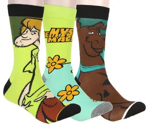 Bioworld Scooby-Doo! Socks Adult Mystery Machine Scooby Shaggy Character 3 Pack Mid-Calf Crew Socks