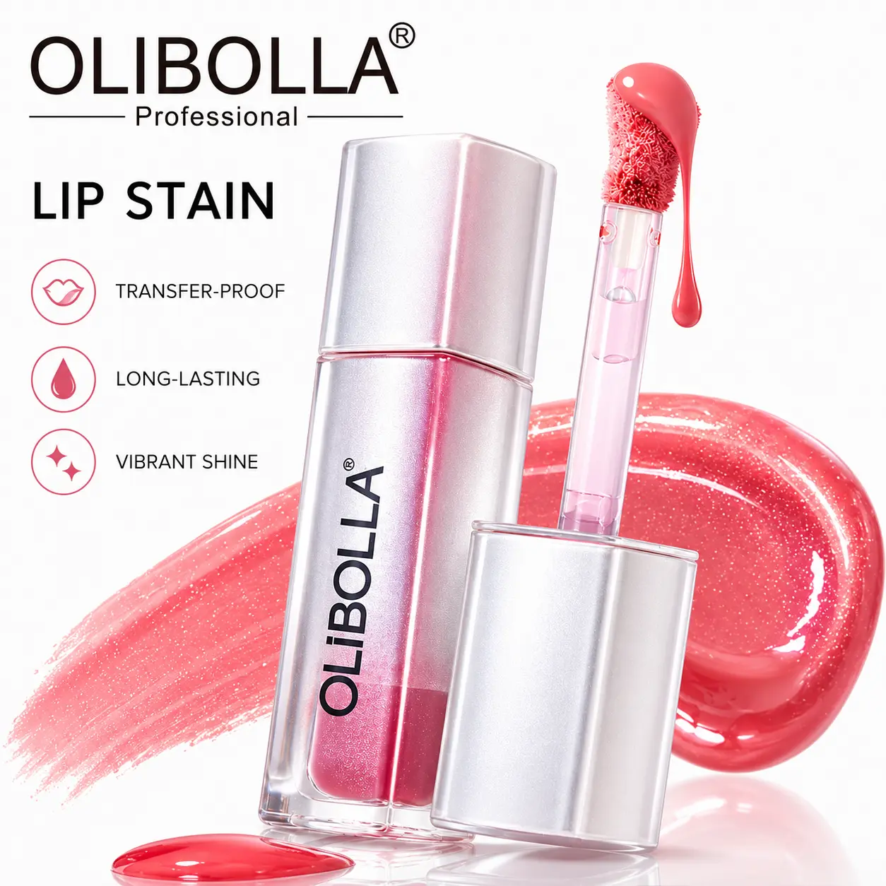 OLIBOLLA Hydrating Lip Gloss Tint - Long-Lasting Moisturizing Lip Stain with a Lightweight, Non-Sticky Formula for a Flawless, Glossy Shine, Moisturizer, Hydrate, Glowing Makeup, 24-Hour Wear Lipstick & Lip Gloss