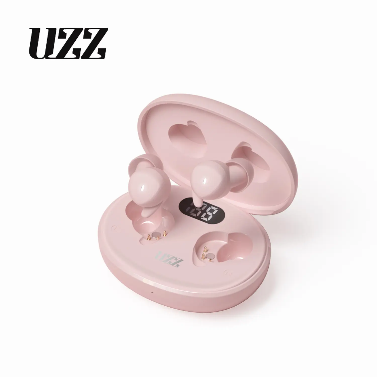 UZZ Sleep Bluetooth Earbuds, Invisible Micro Electronic Audio Headphones with Soft Silicone Design, 28-Hour Ultra-Long Battery Life for Phones/Tablets - Pink