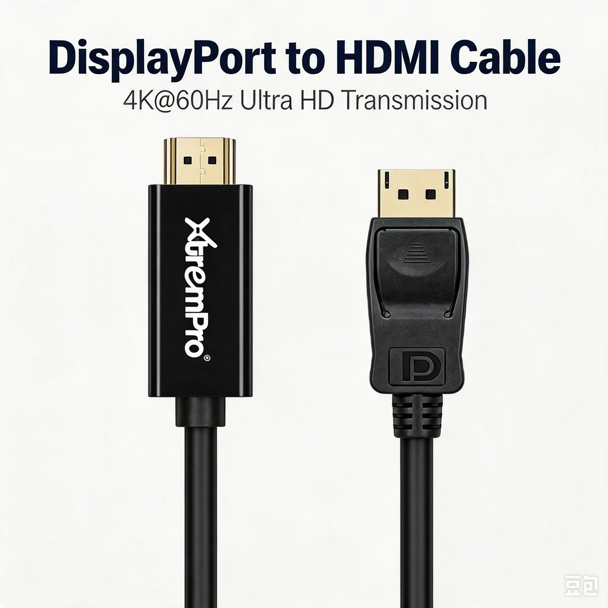 XtremPro DisplayPort to HDMI Cable DP1.2 to HDMI 2.0 4K@60Hz Adapter Cord for Laptop PC Monitor TV Projector Black 6ft/10ft