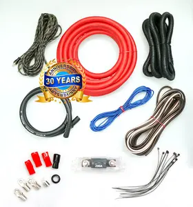 Absolute Complete 4000W 0 Gauge Blue Car Amplifier Installation Wiring Kit Amp