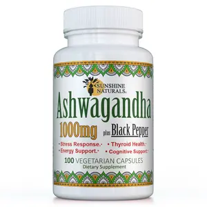 Ashwagandha plus Black Pepper 100 Veggie Capsules