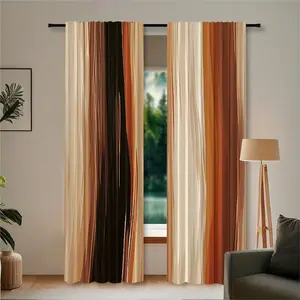 2 pieces of high-definition digital brown gradient printed decorative curtains. They offer semi-transparent protection for privacy, are resistant to fading, and can be washed by hand or machine. Suitable for home decoration in bedrooms and living rooms.