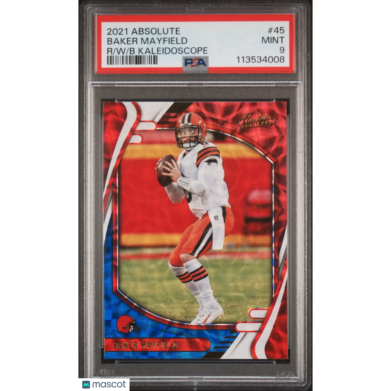 2021 Panini Absolute RWB Kaleidoscope #45 Baker Mayfield - Browns PSA 9