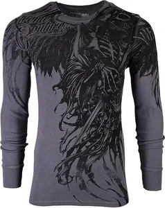 Xtreme Couture by Affliction Men's Thermal Shirt WLEDING Death - DARKER SIDE Biker MMA S-2X