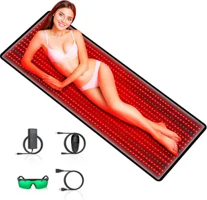 Red Light Therapy Mat with 945 LEDs (660nm Red, 850nm Near Infrared) - 63-Inch Heating Pad Belt Blanket, Bed-Laying Device for Body Back Pain Relief, Pulse & Adjustable Time Settings