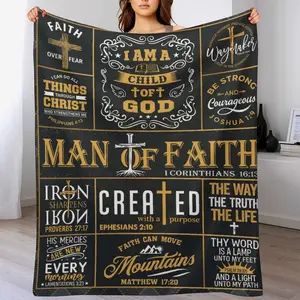 Christian Gifts for Men Blanket  , "I Am A Child Of God" Scripture Religious Inspirational Spiritual Gifts for Men, Gift's for Christian Man, Pastor/Faith Based/Catholic/Bible Verse/Birthday Baptism/Confirmation Gift for Boys