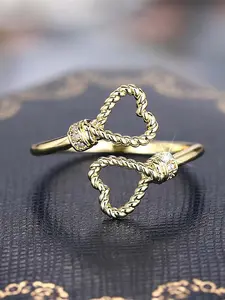 Love Knot Design Cuff Ring, Vintage Rings, Heart Design Ring, Fashion Jewelry for Party, Daily Clothing Decor, Trendy All-match & Exquisite Jewelry for Birthday Gift