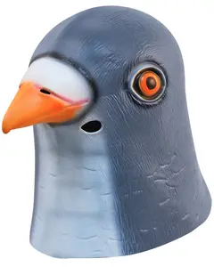 Pigeon Mask Latex Full Head Bird Mask for Halloween Costume Party Cosplay (Grey Blue)