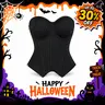 Women's Striped Blazer-Style Strapless Boned Polyester Underwire Corset Vest, Waist Cincher Shapewear, Sleeveless Compression Accessory for Halloween, Chic Tops, Showgirl Costume Corsets, Unique Going Out Picks