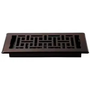 Decor Grates 4" x 10" Steel Floor Register – Oil Rubbed Bronze Adjustable Vent Cover