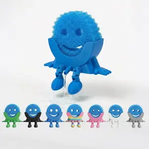 Must-Have Cute Sponge Holder for Kitchen Sink, Funny 3D Printed Hanging Organizer with Drainage, No-Trace Strong Glue, Keeps Your Sponge Dry, Clean & Easy to Grab