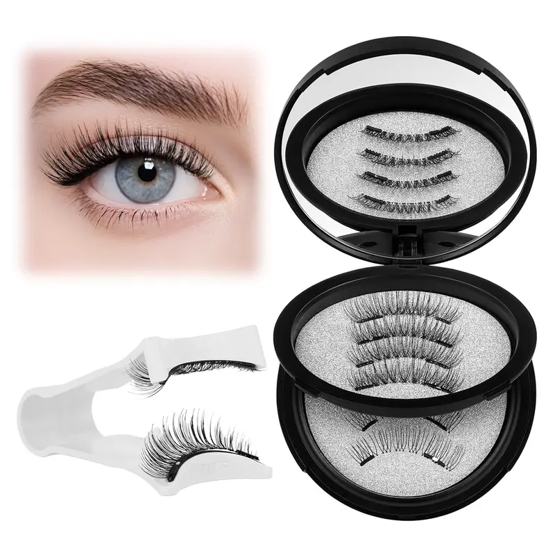 （Please confirm the product specifications）Reusable Magnetic Eyelashes - No Glue Needed, Natural Look with Applicator & Mirror all-day comfort