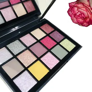 15 Color Shimmer Glitter Eyeshadow Palette High Pigmented Long Lasting Easy to Blend - Multifunctional for Highlight, Contour & Eye Looks, Perfect for Daily Wear, Parties, Weddings, Beginners & Pros