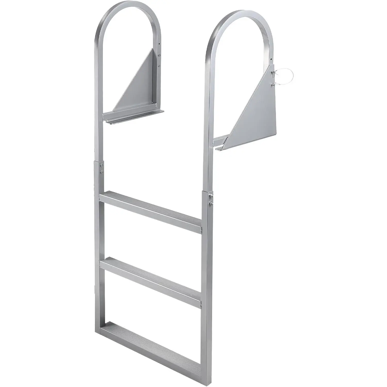 GARVEE 5 Steps Removable Dock Straight Ladder, 350lbs Load Capacity, Flip-up Aluminum Swimming Ladder, Nonslip, for Lake, Marine Boarding, Pool