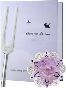 Solfeggio Frequencies Tuning Fork with  Kit,Solfeggio Energy Tuners,963hz Crown Chakra, ,Meditation Gifts for Women,Shiny