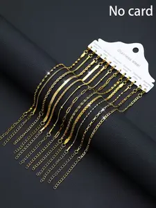 12 piece non fading 304 stainless steel women's bangles set, suitable for daily and party wear, all season jewelry gift box set, Bangle chain jewelry