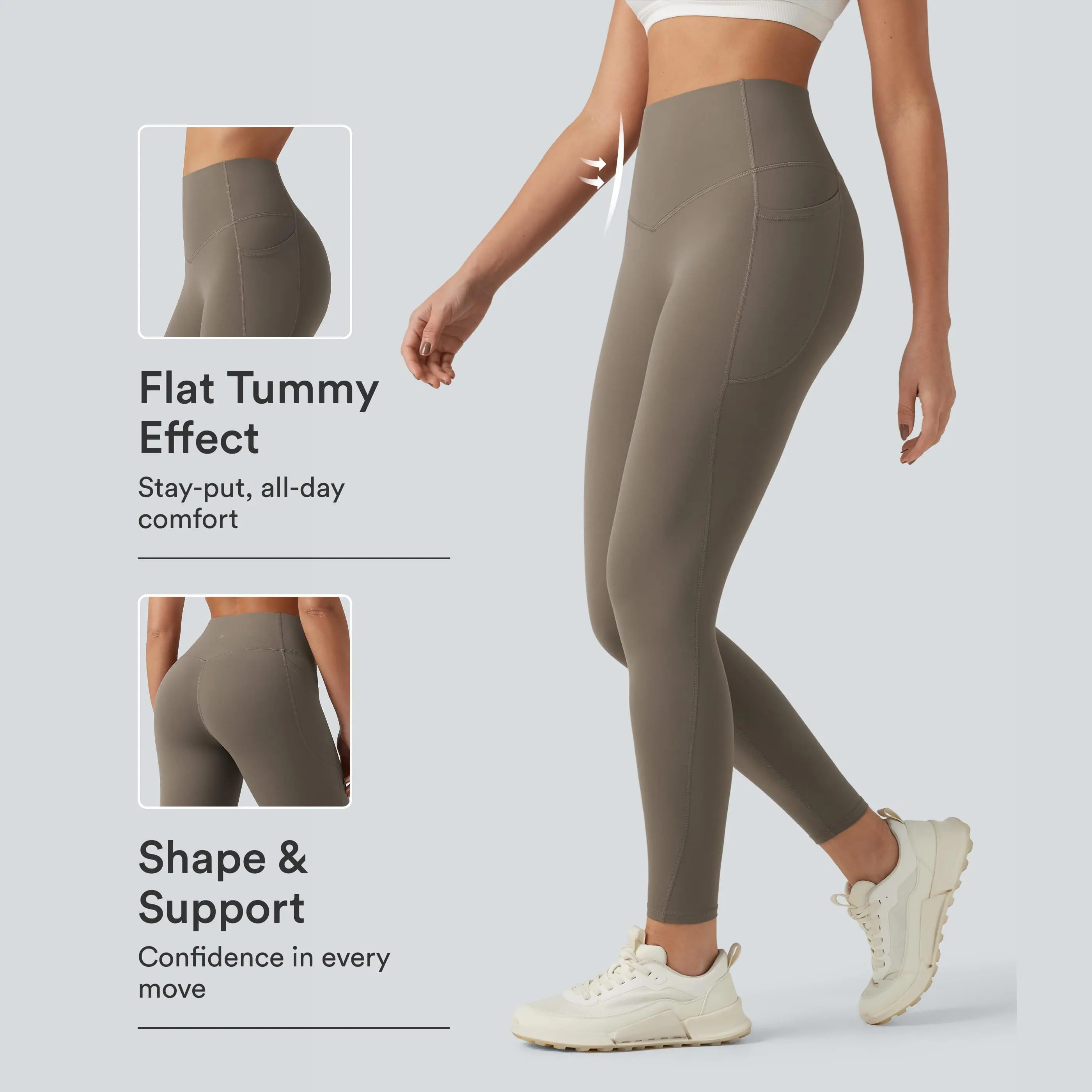 Halara UltraSculpt High Waisted Tummy Control Pocket Shaping Training Leggings