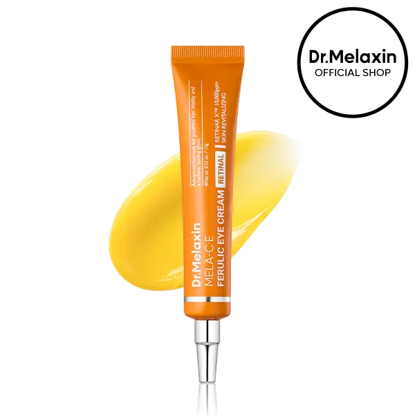 [Dr.Melaxin Official] Mela-C·E Ferulic Eye Cream Dark Circles, Dark Spots & Wrinkles at Once | Retinal + Vitamin C Ferulic | Niacinamide Brightening | Korean Anti-Aging Eye Treatment