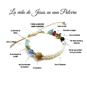 Christian Faith Bead Bracelet: Jesus Story, Adjustable Cord