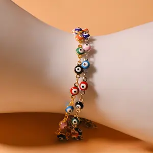 Evil Eye & Billiard Ball Color-Block Bracelet – Unisex Alloy Design Bracelet, Personality Versatile Jewelry for Men Women