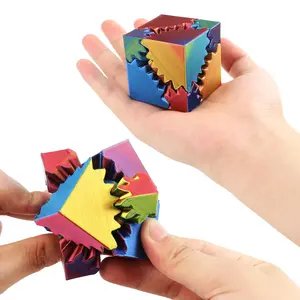 Random Color Gear Cube, Fidget Cube, 1 Count Creative Colorful Cube Stress Relief Toy for Adults & Age 14 +, Novelty Toys for Birthday Gifts