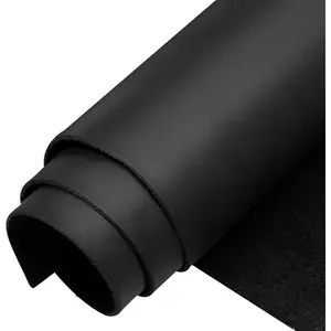 Black Leather Sheets for Crafts Tooling Leather Square 1.8-2.1mm Thick Full Grain Leather Pieces Genuine Cowhide Leather for Crafts Sewing Hobby Workshop 6"x12"