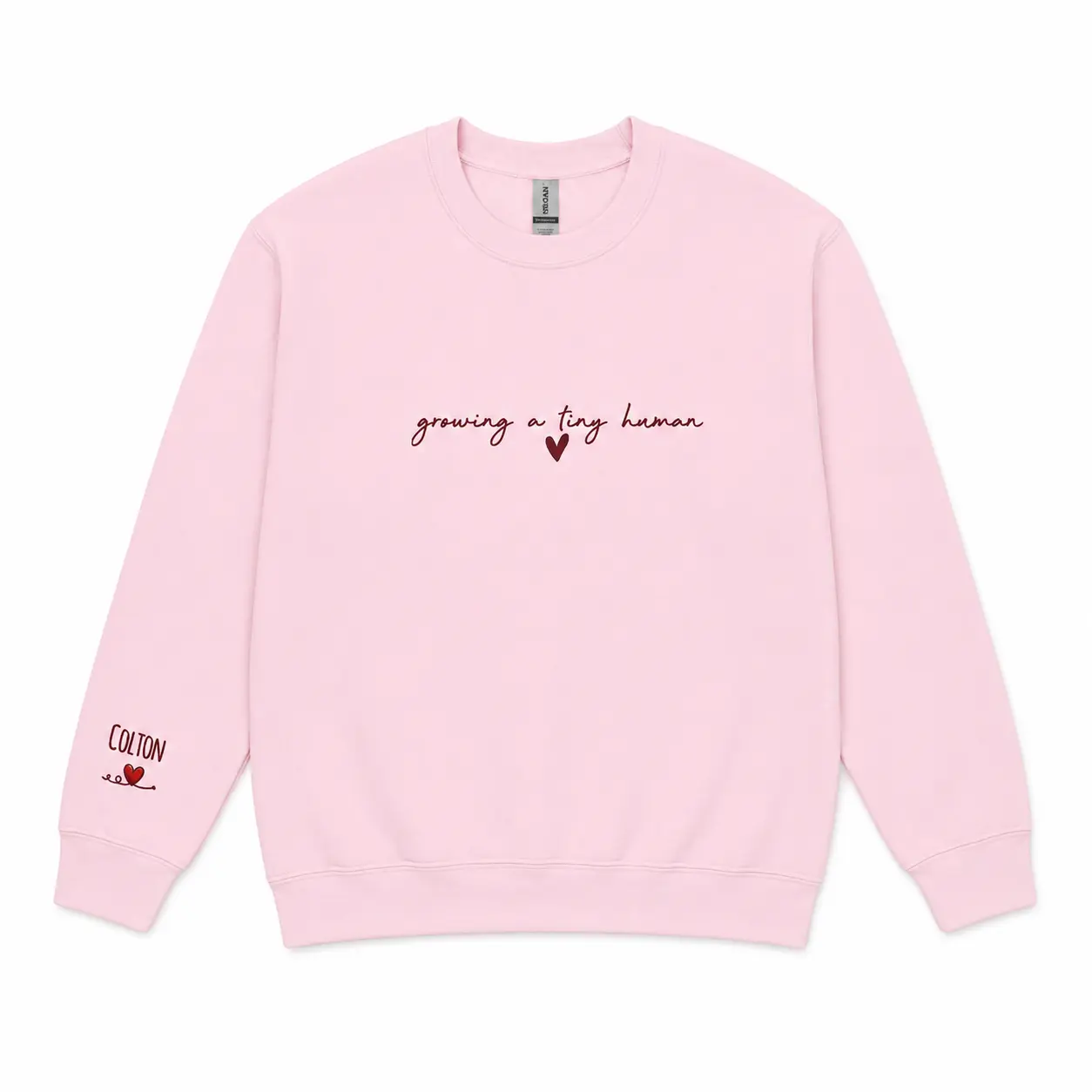 Embroidered Cute Pregnancy Sweatshirt, Growing a Tiny Human Hoodie, Pregnancy Announcement, Gift for New Mom, Maternity Cozy, Baby Bump Shirt, Mom to Be Sweater, Mom To Be Gift