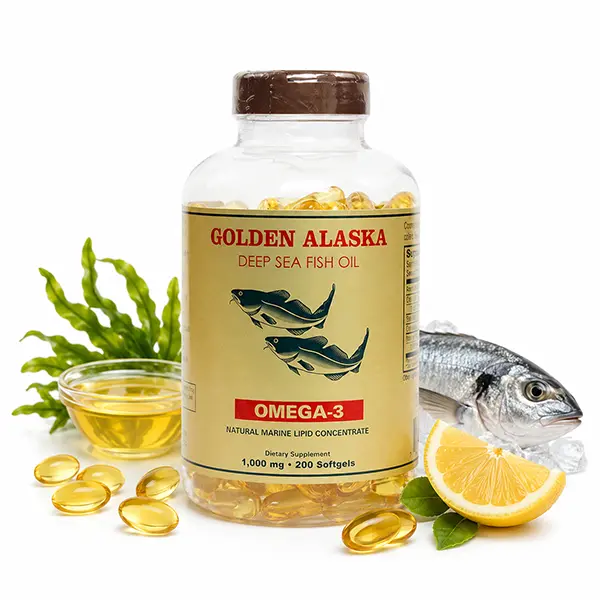 Deep Sea Fish Oil Omega 3 Supplement - 1000mg Fish Oil with DHA & EPA - Supports Heart, Brain, Eye & Joint Health - High Potency Omega 3 Softgels - 200 Count Capsules