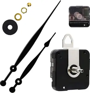 Quartz DIY Wall Clock Movement Mechanisms Battery Powered DIY Repair Parts Replacement with 260 mm/ 10.2 Inch Long Spade Hands,3/10 Inch Maximum Dial Thickness,29/32 Inch Total Shaft Length.