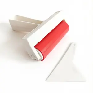 A Complete Set Of Diamond Painting Tools, Diamond Art Tools, And Accessories Featuring A Red Rubber Roller For Firm Pressure And A White Triangle Scraper For Precision, Ideal For DIY Crafters, Beginners, And Families Enjoying Home Decor Projects