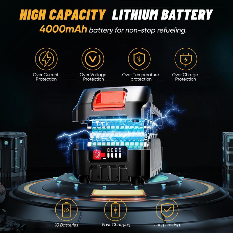 Portable Diesel Transfer Pump, TaskStar Battery Powered 12GPM Cordless Fuel Pump Kit w/ 4.0Ah Battery, Nozzle&Hose for Diesel, Kerosene& Biodiesel