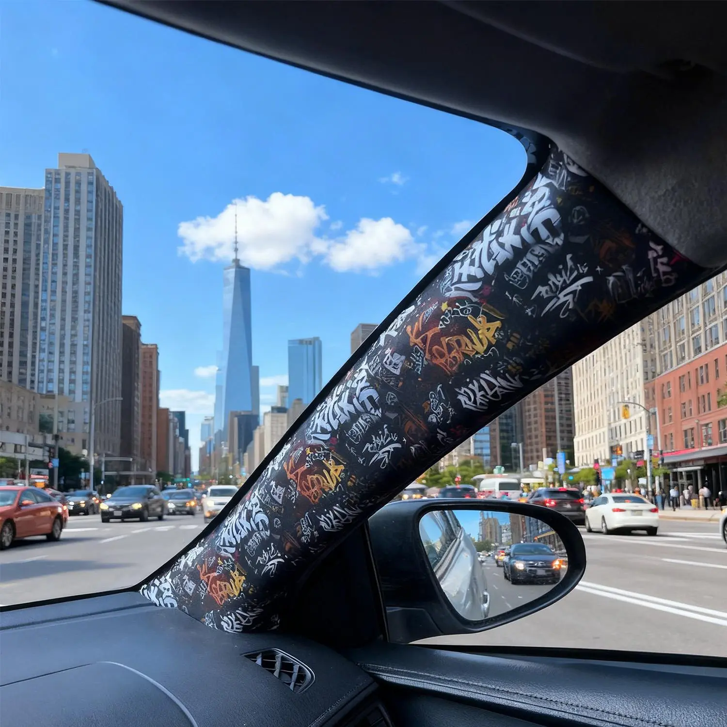 1 Roll Car Interior Self Adhesive Fabric JDM Style Universal A B pillar Automotive Interior Modification Car Stickers 48x100cm