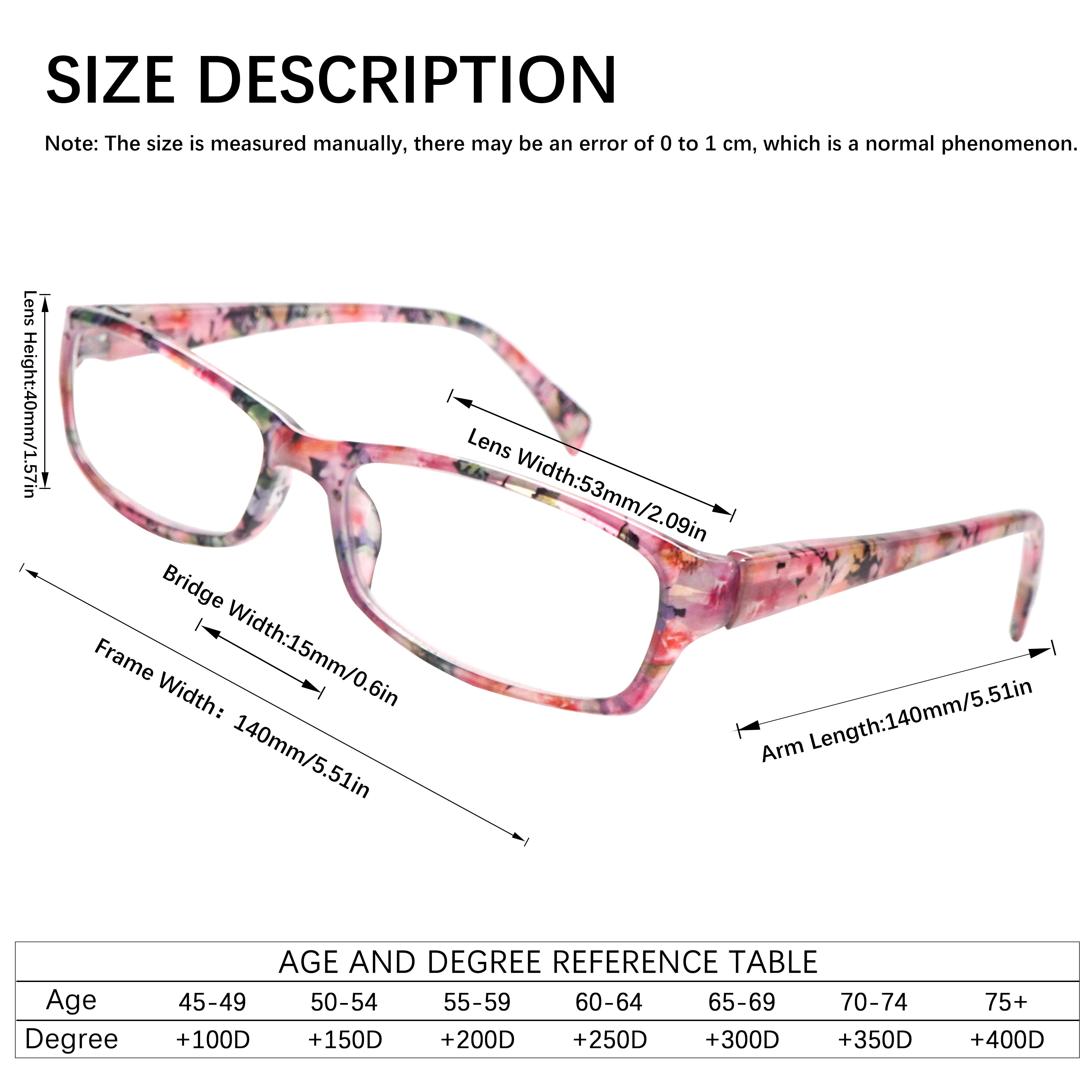 6-Piece Set Of Retro Blue Light-Blocking Reading Glasses, Rectangular Frames, Perfect For Women, Printed Design, Stylish Accessory, Spring Hinges, Durable Lenses, Exudes Charm, Ideal For Everyday Wear