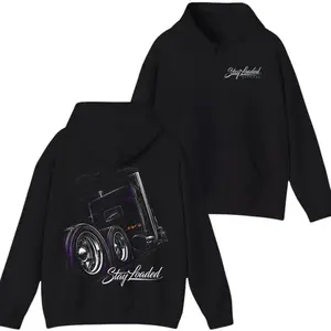 Stay Loaded Neon Truck Hoodie – Bold Big Rig Graphic Pullover, Hoodie Men and Women, Gifts For All Graphic Shirt for Men