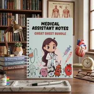Medical Assistant Notes & Cheat Sheet Bundle: The Ultimate Quick Reference Study Guide for Medical Assistant Students, Clinical Notes, Office Skills, Patient Care Basics, Terminology, Charts, Exam Prep