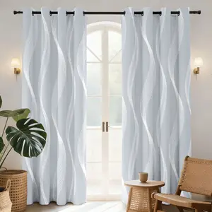 Modern Light Gray Abstract Geometric Print Blackout Curtains, Window Curtain, Room Decor Curtain, Home Decoration Curtain, Thermal Insulated Sunshade Drapes for Living Room Bedroom Study-2Panels