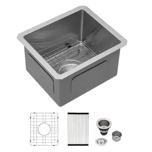 Logmey 13" Undermount Bar Sink, 16 Gauge SUS304 Stainless Steel Prep Sink, Single Bowl Kitchen Bar Sink with 9" Deep, Commercial Grade Under Counter Sink for Kitchen Prep, Bar, RV, Laundry Room 13"x15"x9", Memorial day