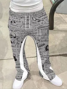 Shakespeare Theater Style Flare Pants, Gothic Literary Casual Wear, Fitted Geometric Pattern, All Seasons Fashion, Women's Clothing