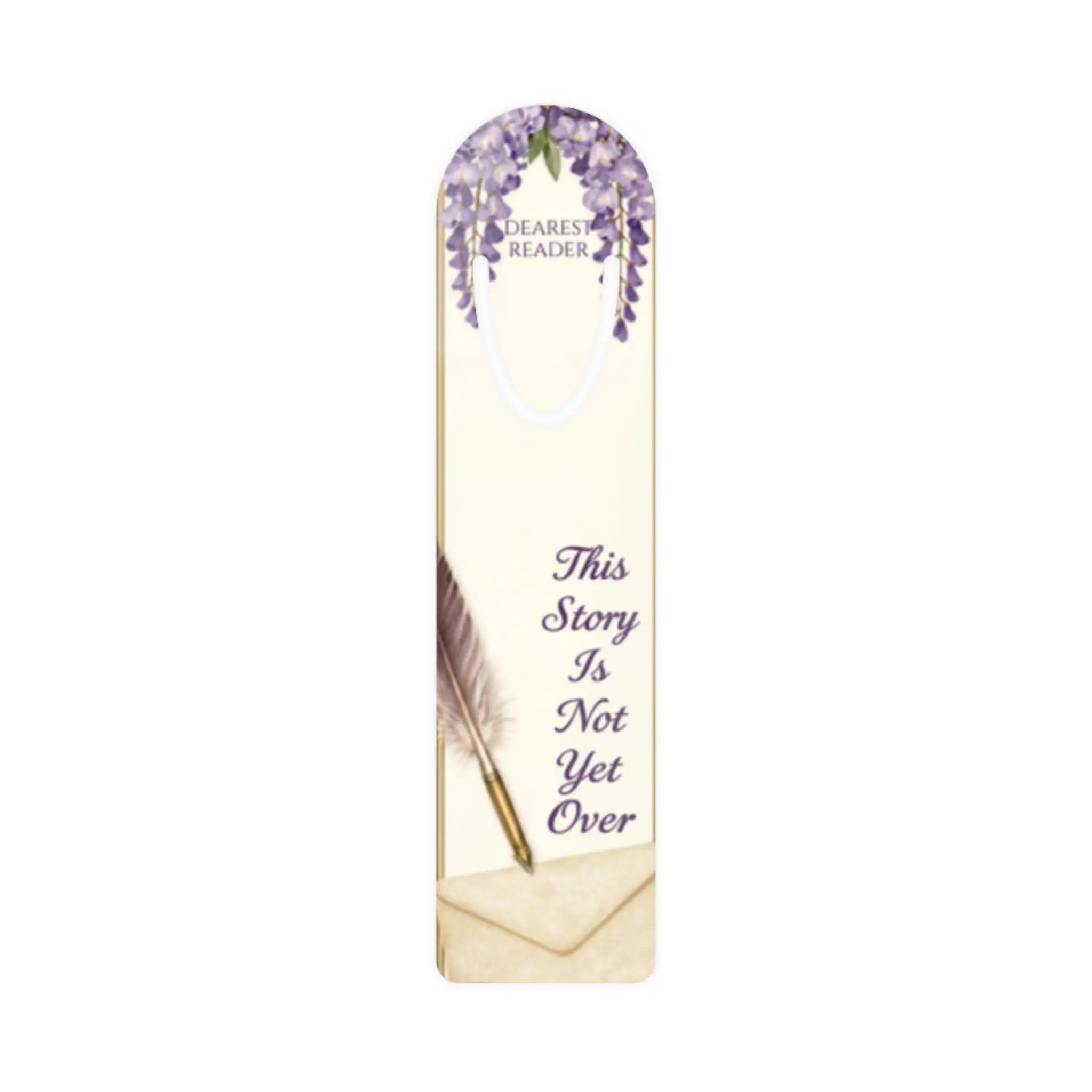 This Story Is Not Yet Over Bookmark | Bridgerton Feather Quill & Envelope Reading Clip