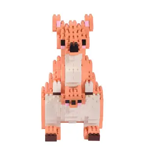 Larcele Animal Series Micro Building Blocks Animal Set, DIY Mini 3D Building Toy Bricks,899 Pieces KLJM-07 (Kangaroo) small building carnival prize