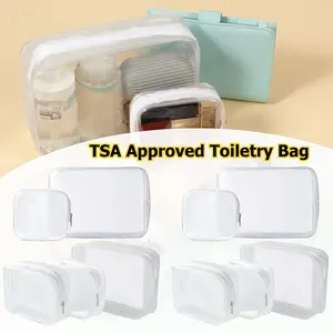 A Set of 10/5 Pcs Clear Plastic Zippered Toiletry Carry Pouch,TSA Approved Toiletry Bag,Portable Cosmetic Makeup Bag for Vacation,Bathroom,Organizing,Halloween Christmas Party Gifts,Hand Tools Kits