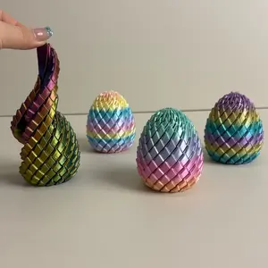 Twisty Dragon Egg Fidget Toy – 3D Printed Slippery Egg, Anxiety & Stress Relief Desk Toy, Easter Gift & Basket Filler