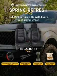 Seat Cover Solutions Luxury Seat Covers - Leave Vehicle Make/Model/Year in NOTES at Checkout- Versatile Fit - Full Coverage Fit - Sof-touch Perforated Leather - 3 Year Warranty