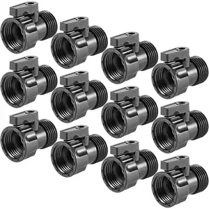 Pack 3/4'' Plastic Garden Hose Shut Off Valve - Standard Shutoff Ball Valve Thread Connector Coupling for Telescopic Pipe, Gun, and Water Control